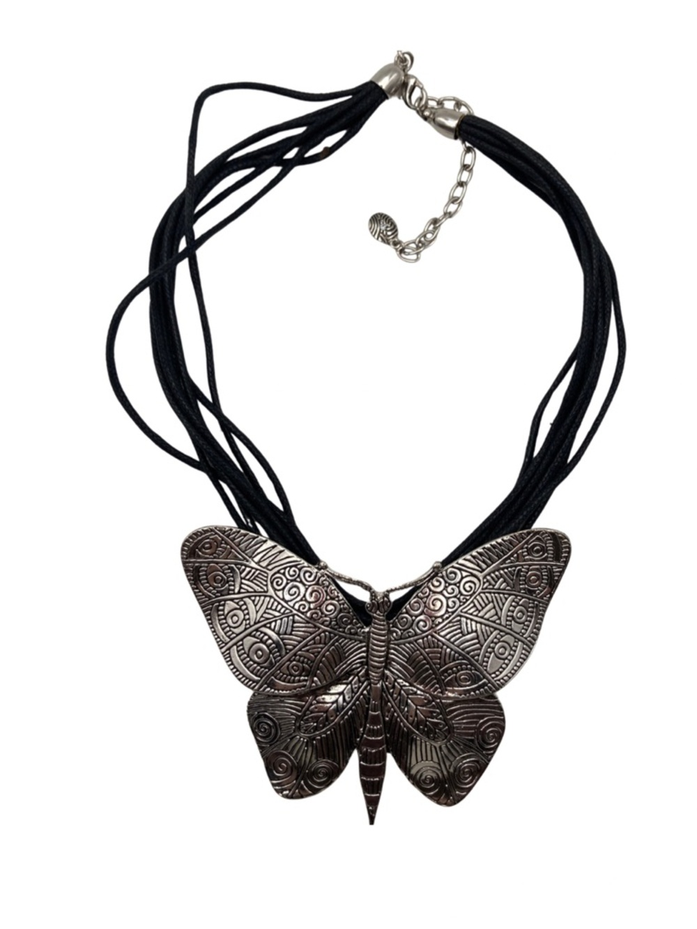 Ornate Statement Butterfly Necklace with Silver Tone #boho #festival #Goth